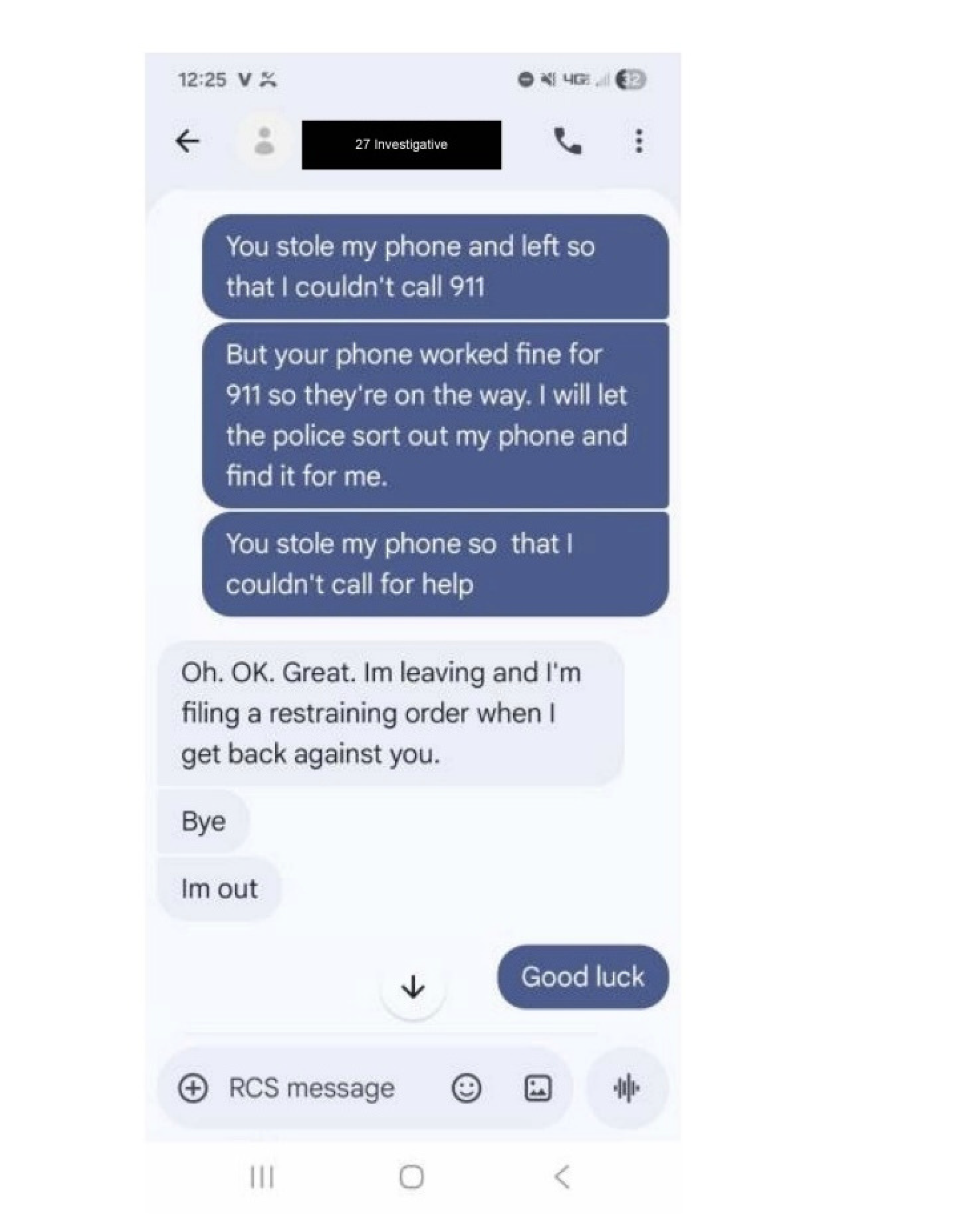 Text messages after police contact JLR