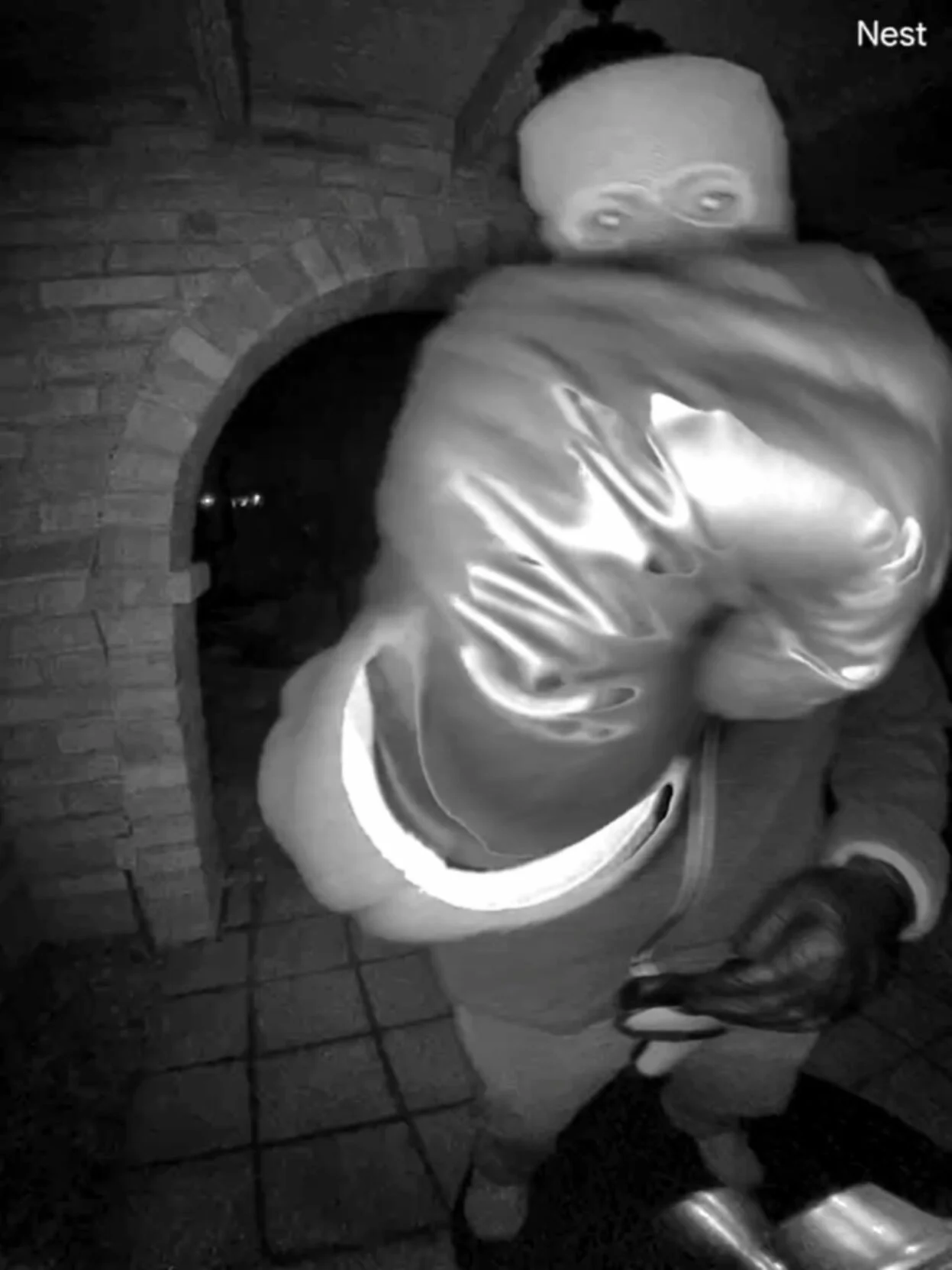 Suspect tampering with doorbell camera