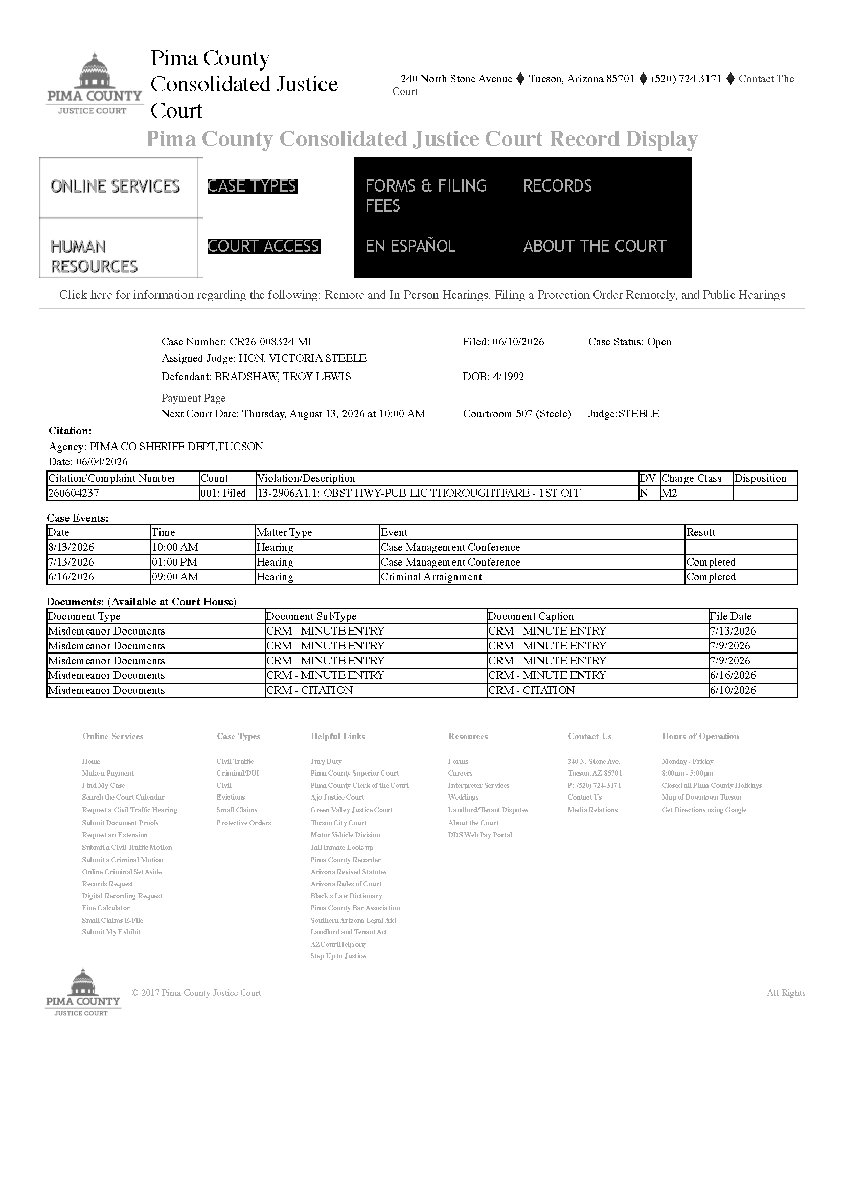Troy Bradshaw Obstruction Case.