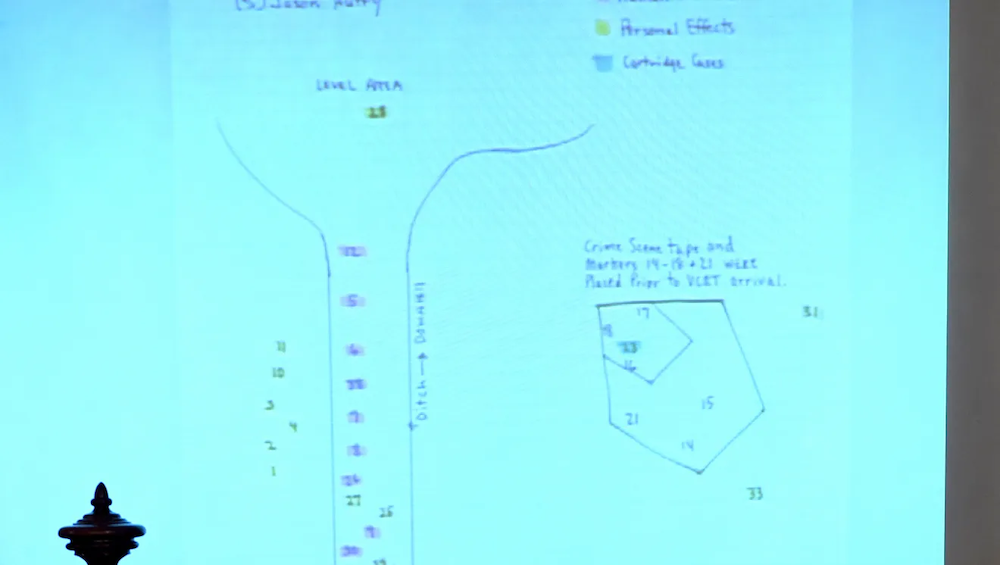 Map of evidence find sites